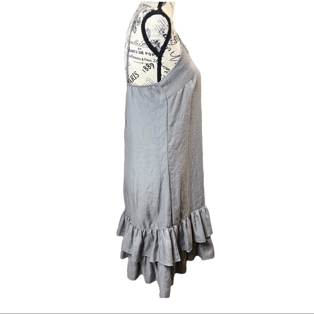 Grey Slip Ruffle Dress - Picture 3 of 6